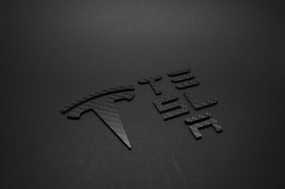 TESLA Gloss Carbon Fiber Emblem Logo for Model 3 & Y Hood +Trunk Letter Accessories
