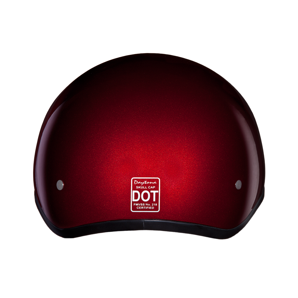 DOT Approved Daytona Skull Cap Half Shell Motorcycle Helmet - Beanie Style for Motorcycles, Cruisers, Scooters, and Mopeds - Black Cherry