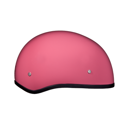DOT Approved Daytona Skull Cap Half Shell Motorcycle Helmet - Beanie Style for Motorcycles, Cruisers, Scooters, and Mopeds W/O Visor- Hi-Gloss Pink