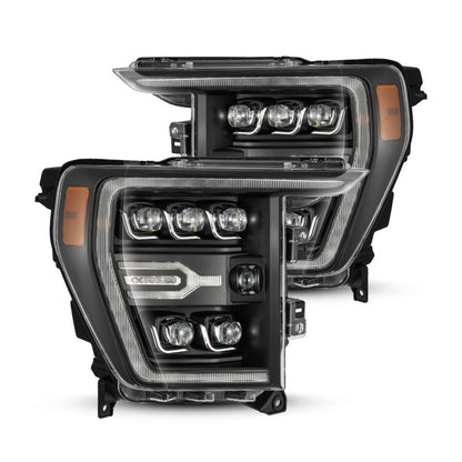 AlphaRex 21-22 Ford F-150 NOVA LED Proj Headlights Plank Style Blk w/Activ Light/Seq Signal 880137 *Discontinued
