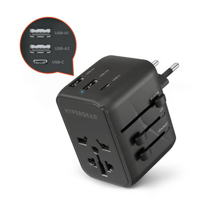 WorldCharge Universal Travel Adapter with USB-C