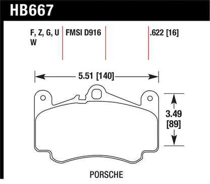 Hawk 02-05 Porsche 911 Carrera 4 Turbo Look/Carrera 4S Front Street Performance Ceramic Brake Pads