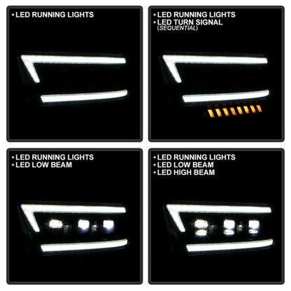 SPYDER 19-22 Dodge Ram 2500/3500 (Halogen Model Only) Proj. Headlights (PRO-YD-DR19HDHALAP-SEQ-BK) 5088604