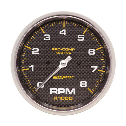 AutoMeter Marine Carbon Fiber 5in In-Dash Tachometer 0-8000 RPM 200797-40
