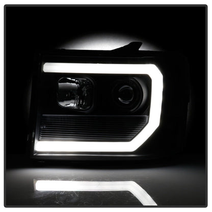Spyder 07-13 GMC Sierra 1500-3500 Ver 2 Proj Headlights - DRL LED - All Blk PRO-YD-GS07V2-LBDRL-BKV2 5086037