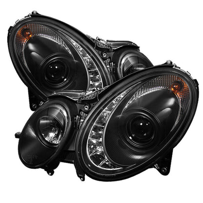 Spyder Mercedes Benz E-Class 03-06 Projector Halogen Model- DRL- Blk PRO-YD-MBW21103-DRL-BK 5017482