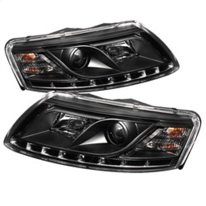 Spyder Audi A6 05-07 Projector Headlights Halogen Model Only - DRL Black PRO-YD-ADA605-DRL-BK 5029416