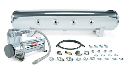 Air Lift 4 Gal. 7-Port Tank w/ Viair 444c Chrome Compressor (Incl. Fittings & Mounting Hardware) 27803