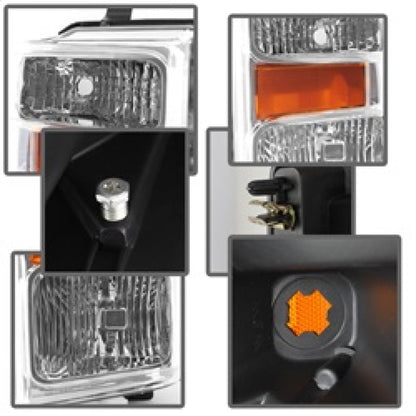 SPYDER Xtune Ford F250/350/450 Super Duty 08-10 OEM Headlights Chrome HD-JH-FS08-AM-C 9022401