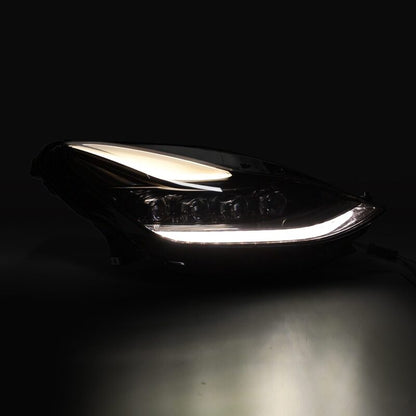 AlphaRex 17-22 Tesla Model 3/20-23 Model Y NOVA-Series LED Proj Headlights Blk w/Actv Lgt & Seq.Sig 880860 *Discontinued
