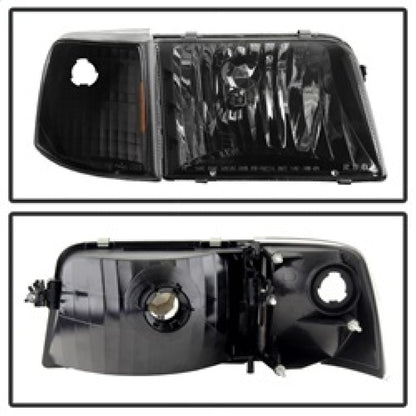 SPYDER Xtune Ford Ranger 93-97 Crystal Headlights w/ Corner Lights 4pcs Sets Black HD-JH-FR93-SET-BK 9029363