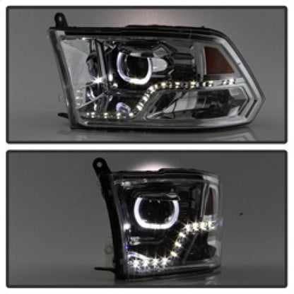 SPYDER xTune Dodge Ram 2009-2014 Halo LED Projector Headlights - Chrome PRO-JH-DR09-CFB-C 9036743