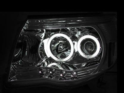 Anzo 2005-2011 Toyota Tacoma Projector Headlights w/ Halos Chrome
