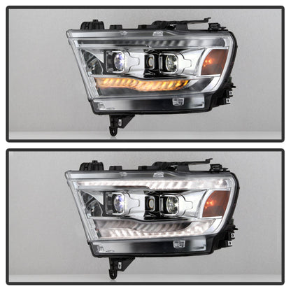 SPYDER Dodge Ram 19-20 Halogen Model Only Projector Headlights Chrome PRO-YD-DR19HALAP-SEQ-C 5087638