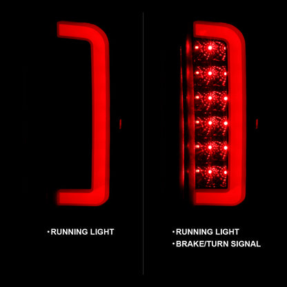 ANZO 1987-1996 Ford F-150 LED Taillights Black Housing Smoke Lens (Pair) 311351
