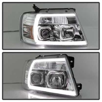 Spyder 04-08 Ford F-150 Light Bar Projector Headlights - Chrome (PRO-YD-FF15004V2-LB-C) 5084637