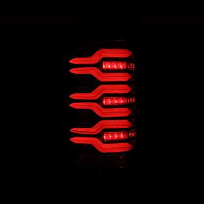 AlphaRex 14-18 GMC Sierra 1500/2500HD/3500HD LUXX-Series LED Tail Lights Alpha-Blk Actv Lgt Seq. Sig 630030 *Discontinued