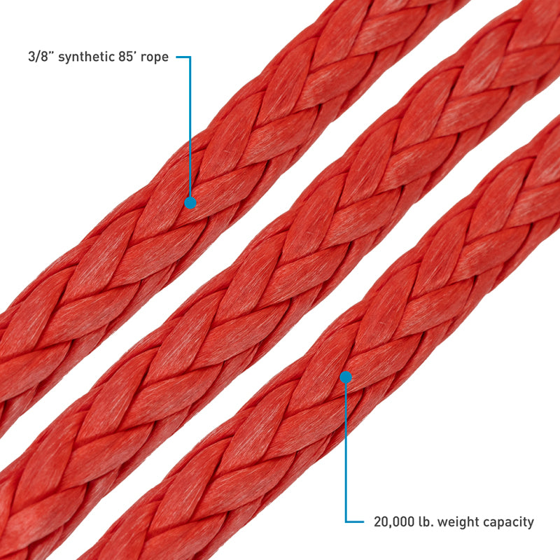 Borne Off-Road 10K Winch - Red Synthetic Rope BNWN-10-SRD