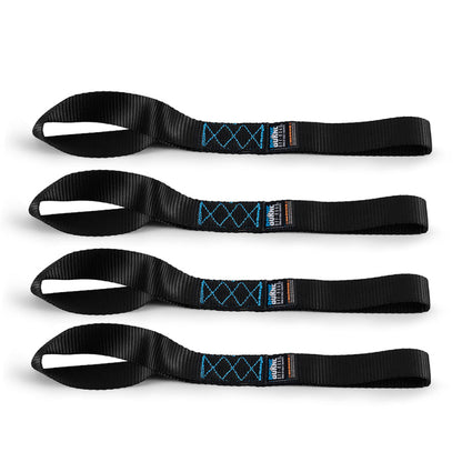 Borne Off-Road Soft Loop Tie-Down Straps (4-Pack) Black BNRTC-SLP-4BK