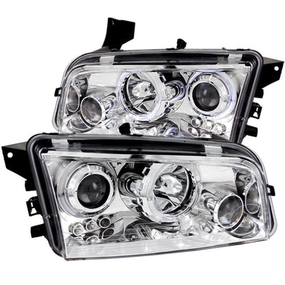 Anzo 2006-2010 Dodge Charger Projector Headlights w/ Halo Chrome