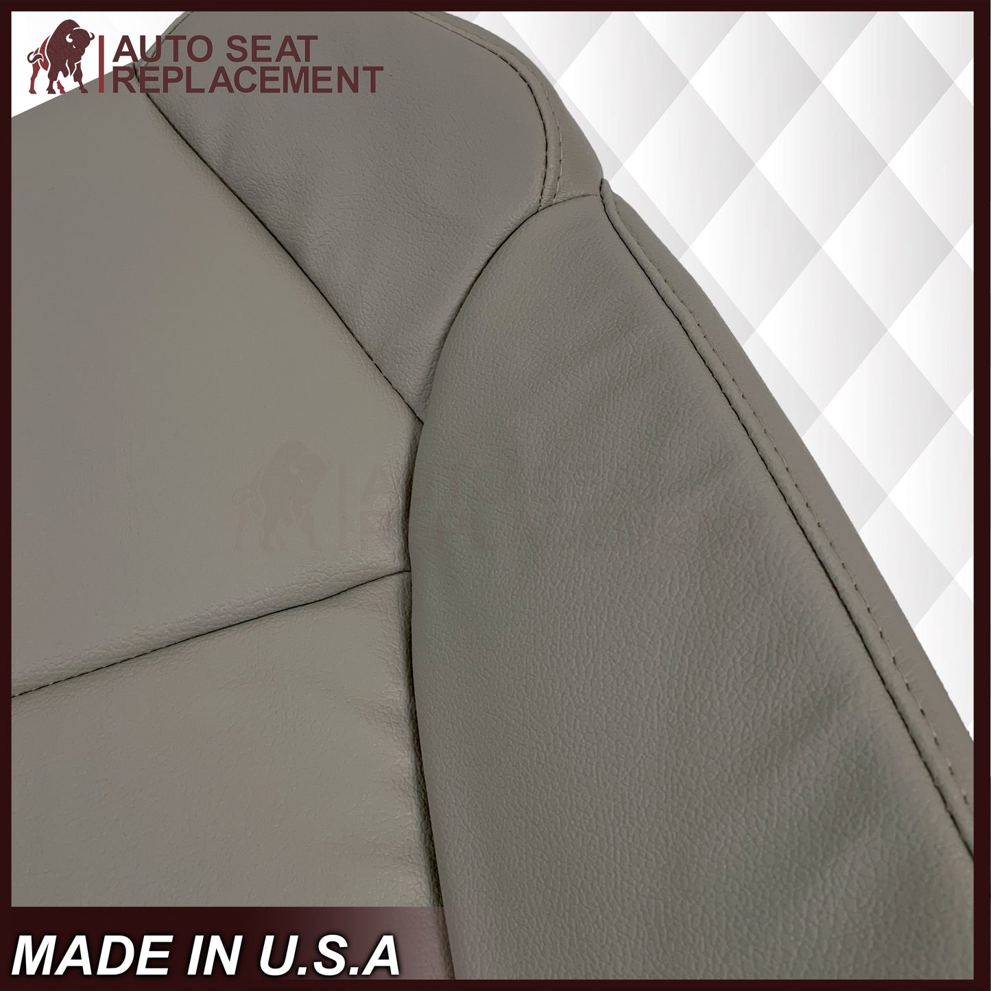 2007 - 2013 Acura MDX Driver Or Passenger Replacement Seat Covers: Non-Perforated Gray
