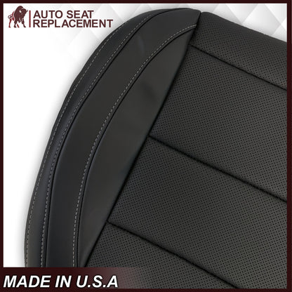 2015-2023 Ford Mustang GT Coupe V6 V8 Perforated Vinyl Replacement Bottom Seat Covers In Black: Choose Your Side