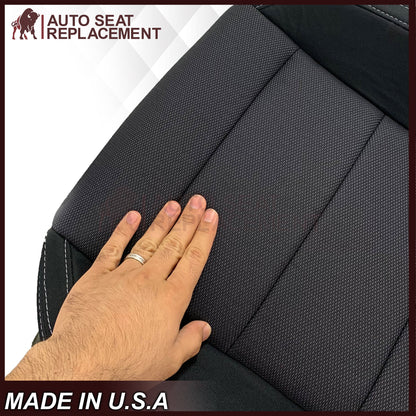 2015-2023 Ford Mustang GT Coupe V6 V8 Cloth (Fabric) Replacement Bottom Seat Covers In Black: Choose Your Side
