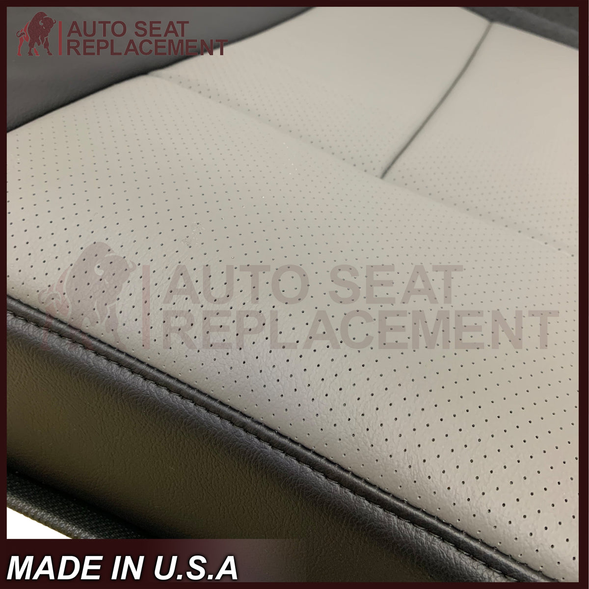 2007 2008 Ford Expedition Eddie Bauer Driver Or Passenger Side Bottom Seat Cover In 2 Tone (Gray - Black)