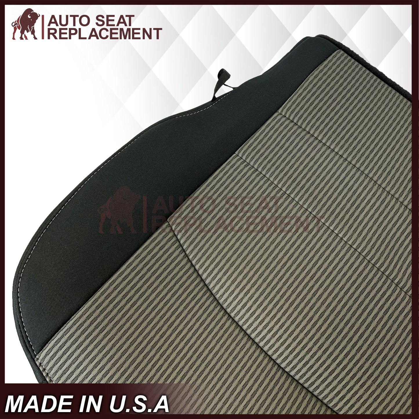 2009-2012 Dodge Ram SLT Front Bottom Replacement Cloth Seat Cover In Dark Gray