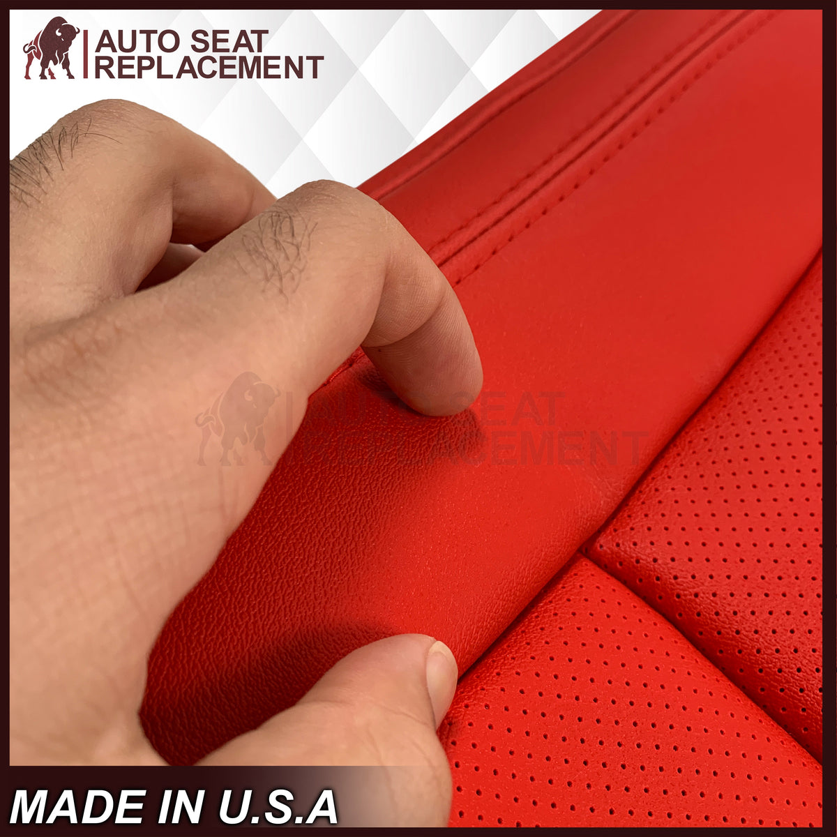 2014 - 2019 For Chevy Corvette C7 , ZR1 , Z06 Synthetic Leather Seat Covers: Adrenalin Red