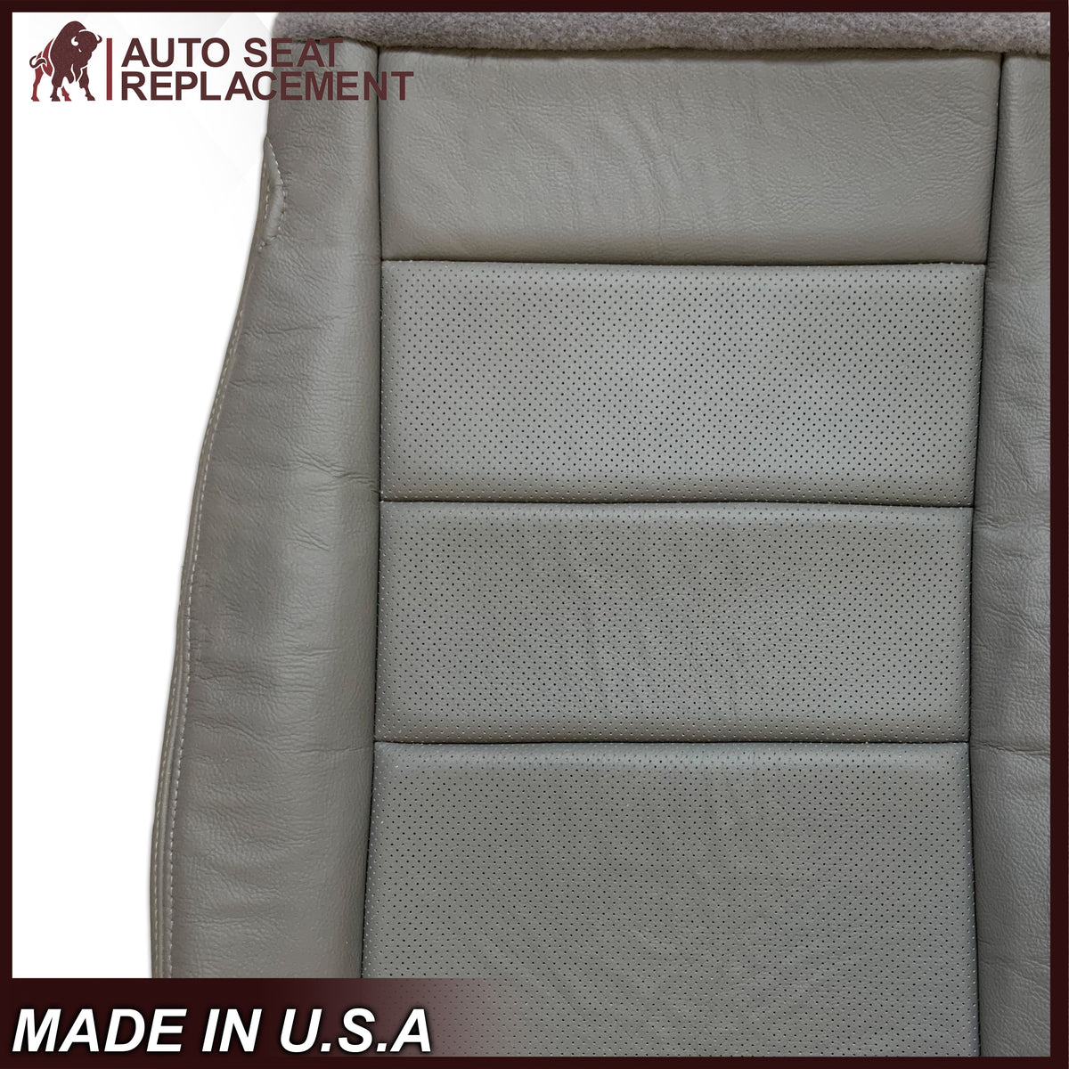 2003 2004 2005 2006 2007 Ford F250 F350 F450 Super Duty Full Front Row & Second Row With Full Bench Perforated Genuine Leather Seat Covers