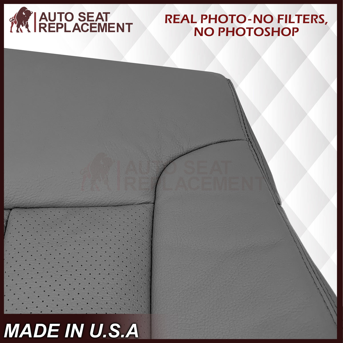 2009 - 2014 Ford F150 Lariat Crew Cab Perforated Replacement Seat Cover Steel Gray