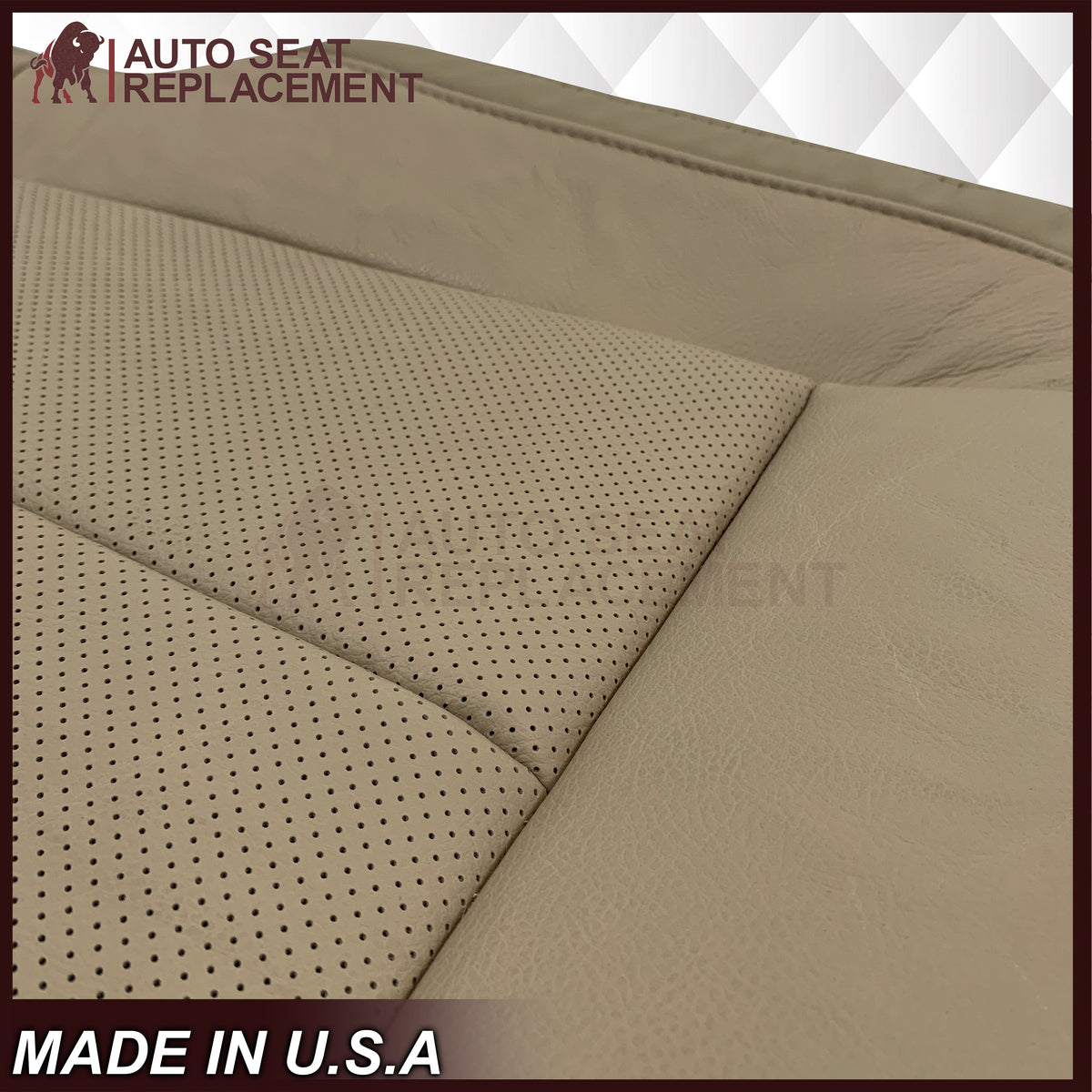 2018-2020 Ford F-150 Lariat Replacement Leather Seat Cover: Tan, Perforated