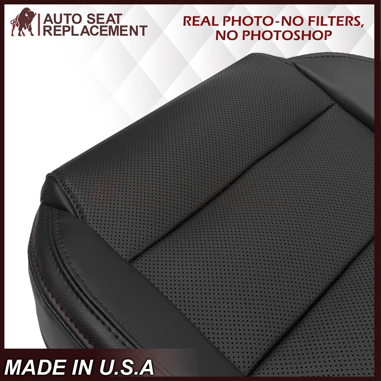 2013 to 2015 For Mazda CX-5 Driver Passenger Black Perforated Leather Seat Cover