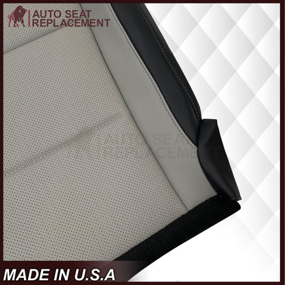 2016-2022 Lexus RX350 RX450h Replacement Perforated Synthetic Leather Seat Cover: 2-Tone Gray & Black
