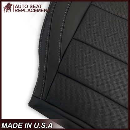 2015-2023 Ford Mustang GT Coupe V6 V8 Perforated Vinyl Replacement Bottom Seat Covers In Black: Choose Your Side