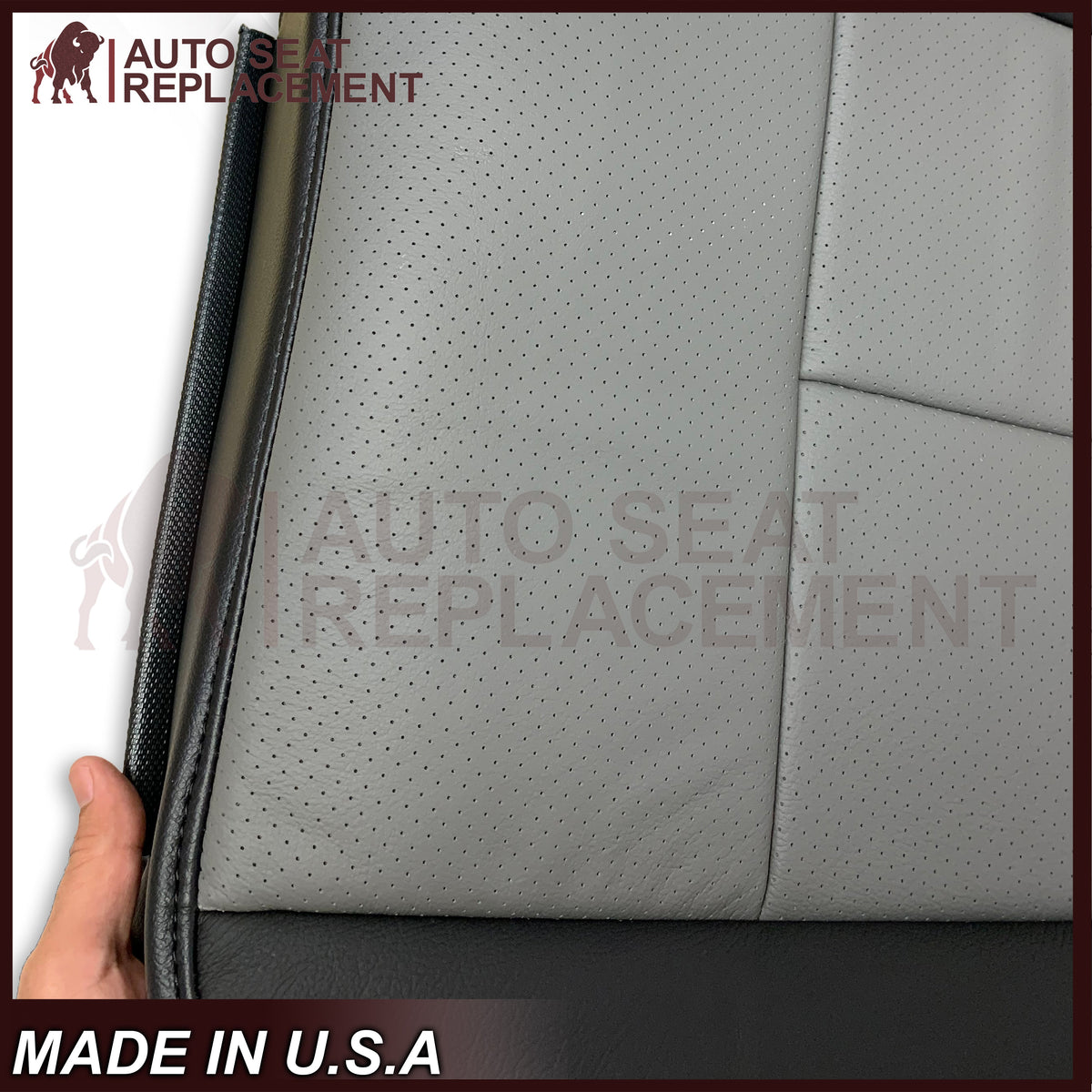 2007 2008 Ford Expedition Eddie Bauer Driver Or Passenger Side Bottom Seat Cover In 2 Tone (Gray - Black)