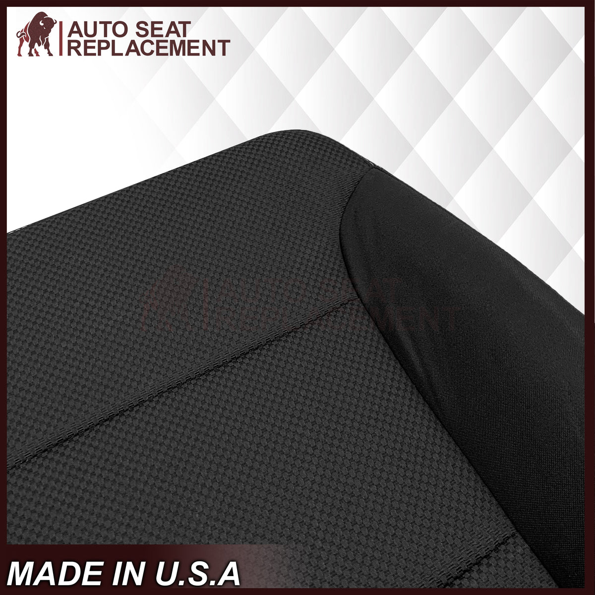 2014-2019 GMC Sierra W/T Base Work Truck Replacement Cloth Seat Cover: Black