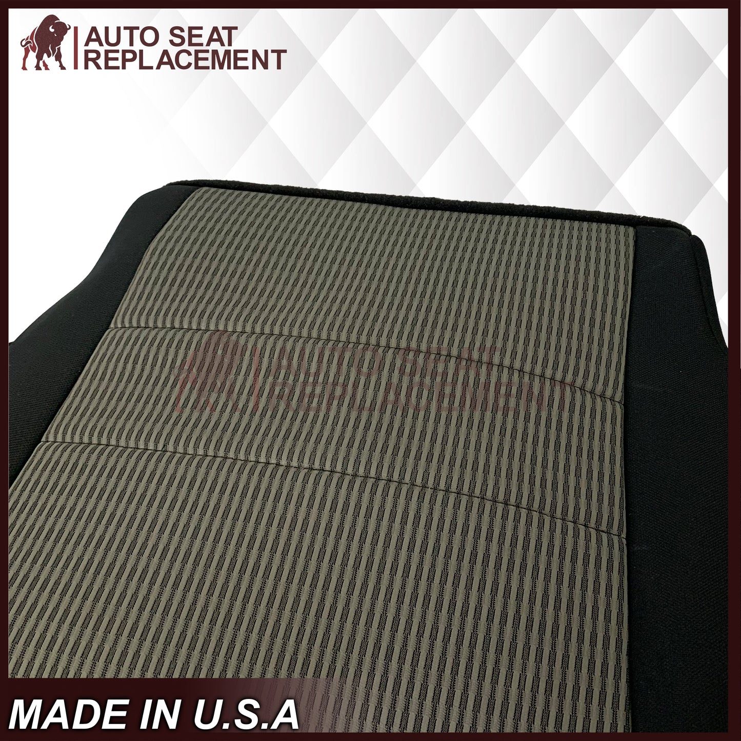 2009-2012 Dodge Ram SLT Front Bottom Replacement Cloth Seat Cover In Dark Gray