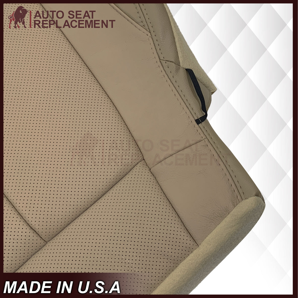 2018-2020 Ford F-150 Lariat Replacement Leather Seat Cover: Tan, Perforated