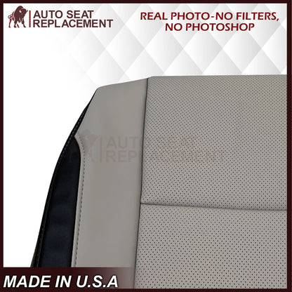 2016-2022 Lexus RX350 RX450h Replacement Perforated Synthetic Leather Seat Cover: 2-Tone Gray & Black