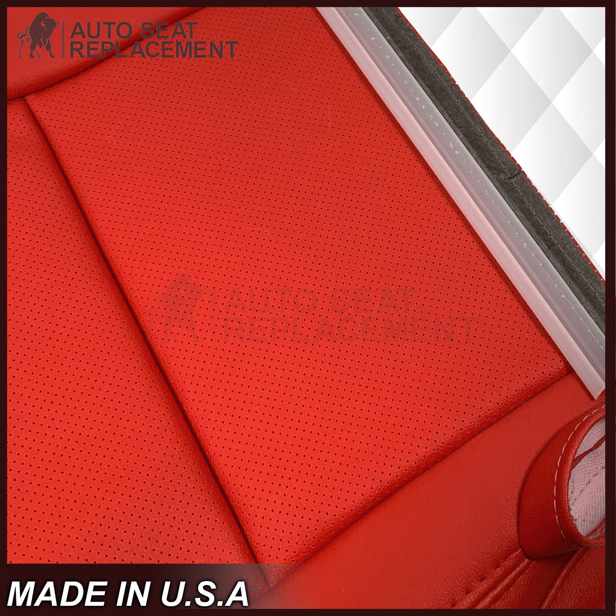 2014 - 2019 For Chevy Corvette C7 , ZR1 , Z06 Synthetic Leather Seat Covers: Adrenalin Red