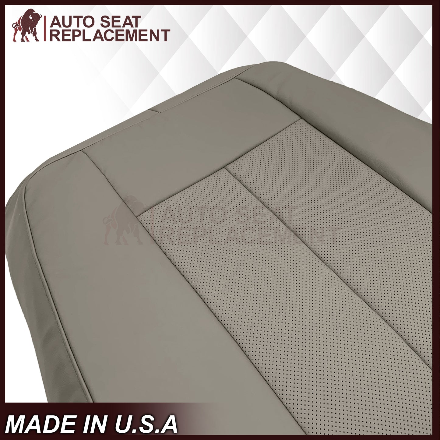 2007-2014 Ford Expedition Eddie Bauer/XLT PERFORATED Leather Replacement Seat Cover in Gray
