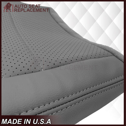 1999-2004 Ford Mustang GT V8 Replacement Cowhide Leather OR Synthetic Leather Seat Cover: Gray, Perforated