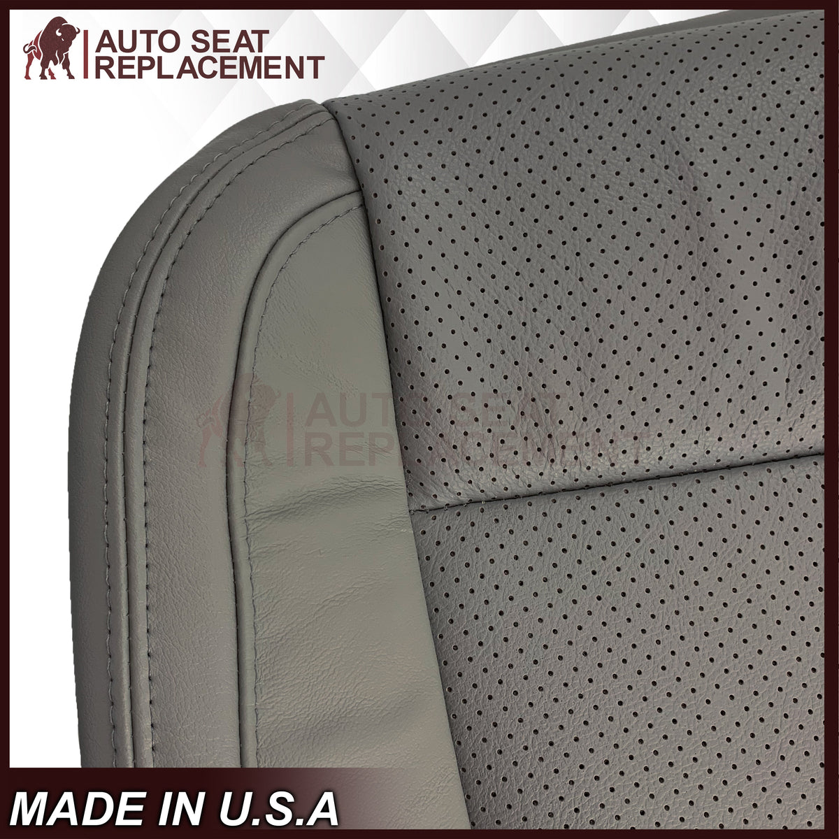 2015 - 2017 Ford F-150 Lariat Gray Replacement Seat Covers in Perforated Leather or Synthetic Leather