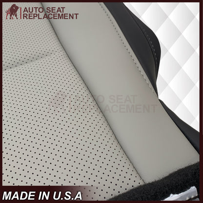 2016-2022 Lexus RX350 RX450h Replacement Perforated Synthetic Leather Seat Cover: 2-Tone Gray & Black