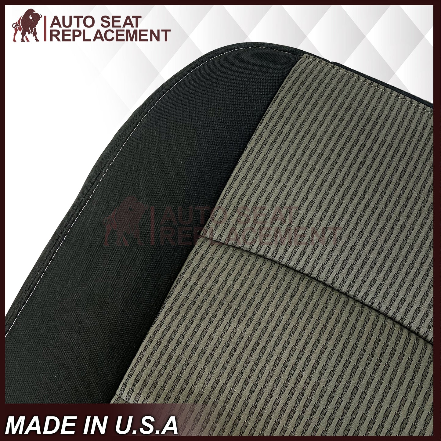 2009-2012 Dodge Ram SLT Front Bottom Replacement Cloth Seat Cover In Dark Gray