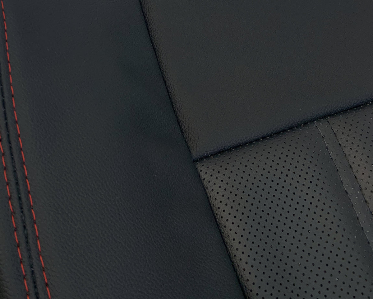 2008 - 2020 For Dodge Grand Caravan Front Pattern #2 Replacement Seat Cover W/ Red Stitching