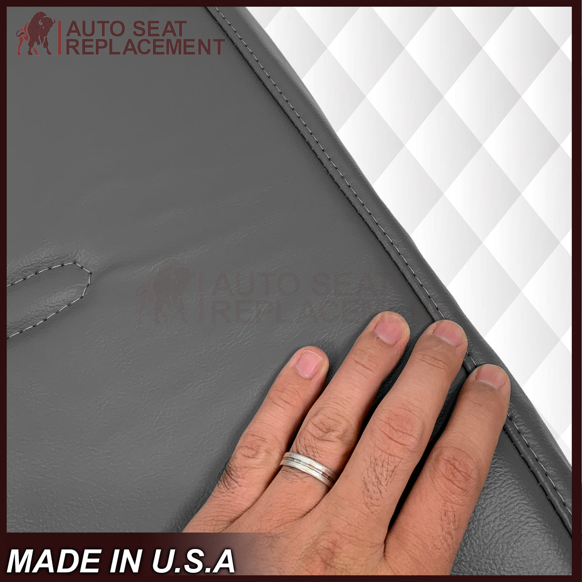 2001 - 2007 Ford F250 F350 F450 F550 Work Truck Super Duty XL Replacement Seat Covers in Gray Vinyl
