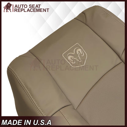 2009 - 2012 Dodge Ram 1500 2500 3500 Laramie Replacement Seat Cover in Light Pebble “Tan" With Perforated Inserts: Choose From Variants